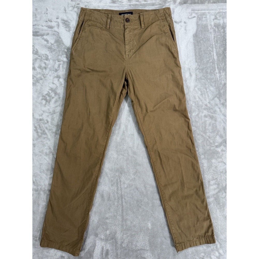 American Eagle Pants Mens 30x34 Brown Chino Made To Last Original Straight Khaki